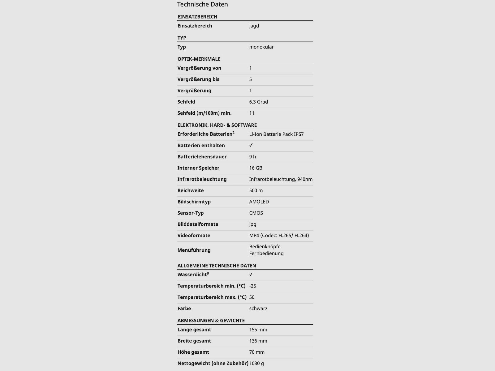 PULSAR 78199 Digital Nachtsicht Monokular / Vorsatzgerät Forward FN455S HD Sensor