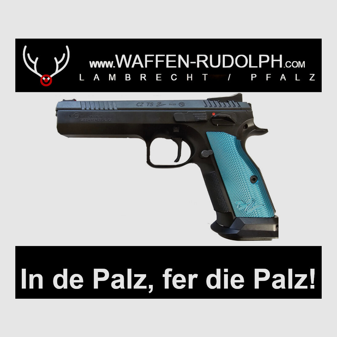 CZ TS2 US-EDITION (wie TS2 silber, nur mit blauen Griffschalen) 9mm Pistole