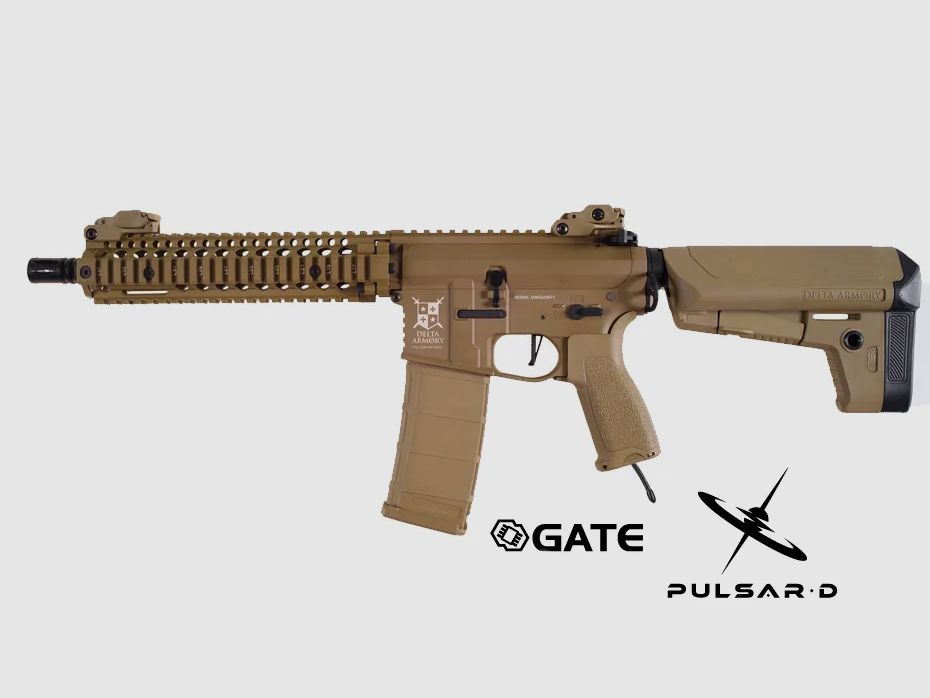 AR15 MK18 ALPHA Vollmetall TAN HPA Airsoft Gewehr Frei ab 18 Jahren | Delta Armory