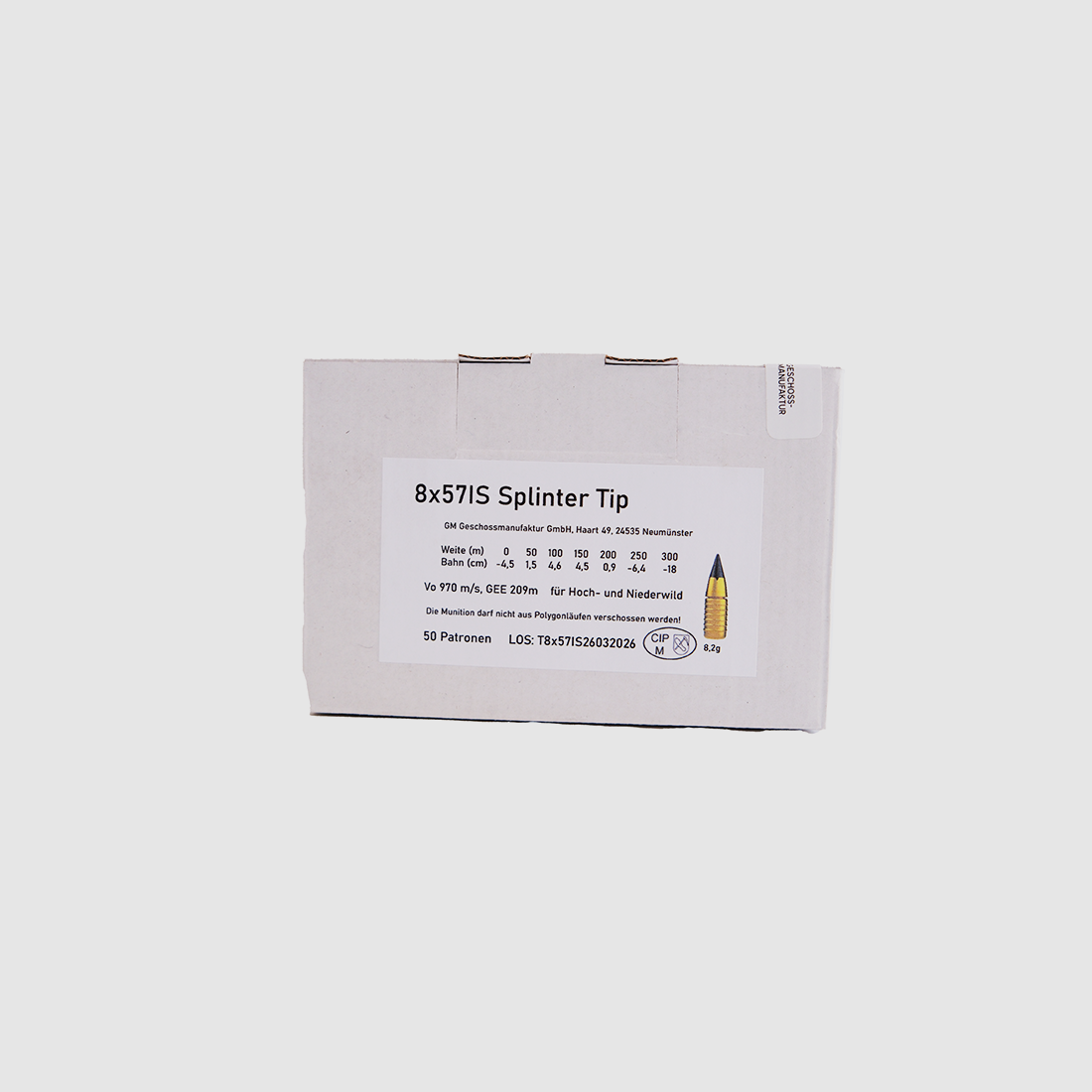 Geschoss-Manufaktur 8x57IS Splinter Tip 8,2 g cartuccia per carabina senza piombo, immagine 1 di 2
