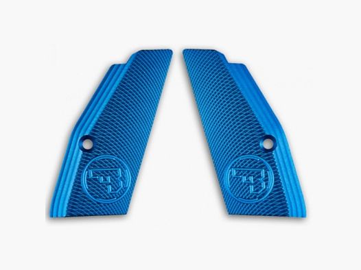 Plaques de poignée CZ TS & SP-01 aluminium bleu 1 paire courte