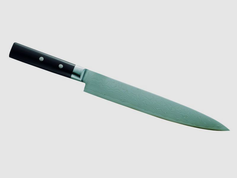 Japanisches Kochmesser Hamkiri, 33 Lagen Damast, Pakkaholz,