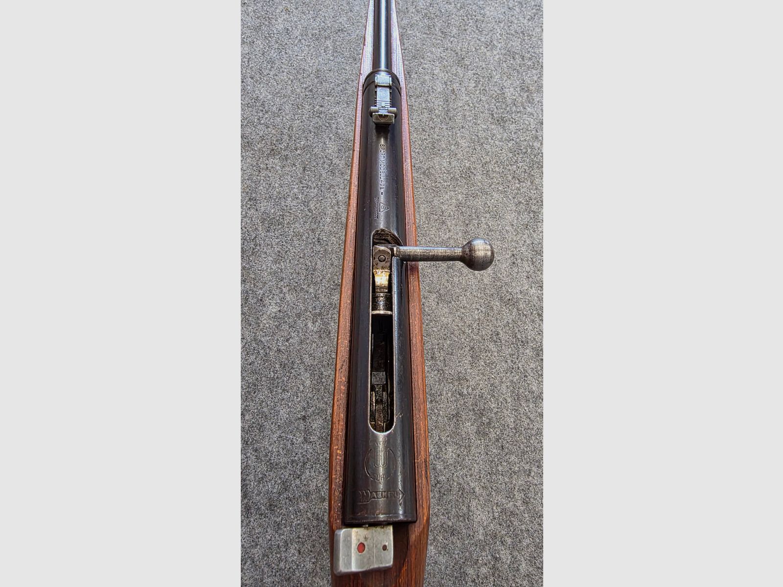 Haenel Mod. 49a z kolbą z drewna warstwowego z 1957 roku w dobrym stanie, samopowtarzalny, nie 310
