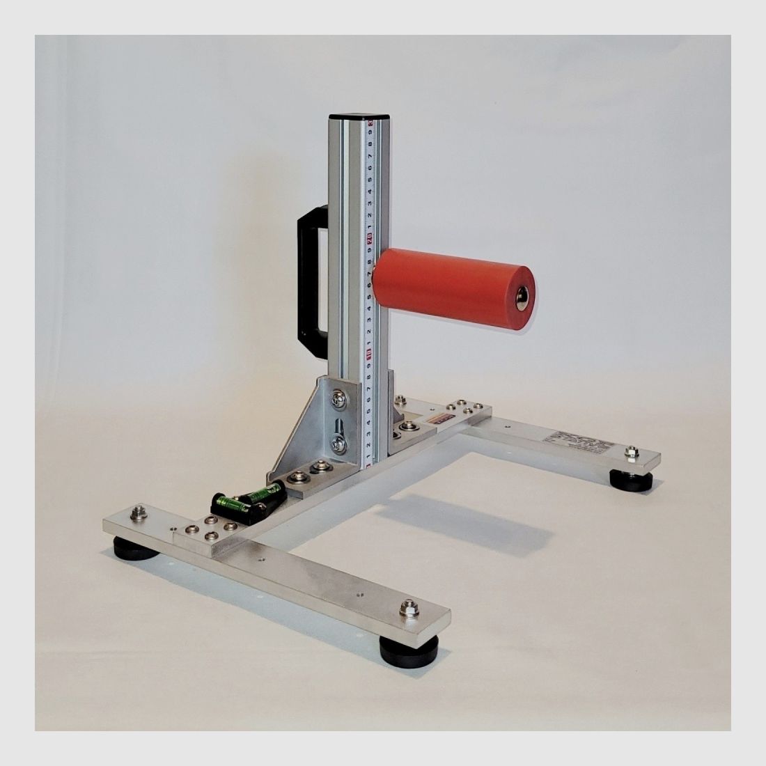 KGF Auflagestativ - Auflageständer Alu H-300-Pro mit Buchenholz-Auflage, Waage, Griff und Maßband