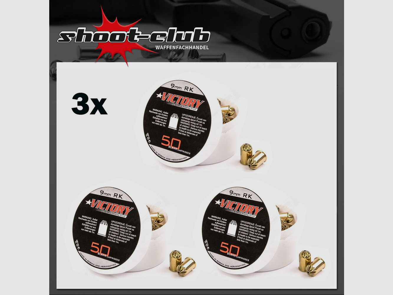 Victory Victory blank cartridges for revolvers 9mm R.K. 150 rounds