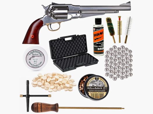 Rewolwer Remington Uberti 8" INOX Target.44 ZESTAW