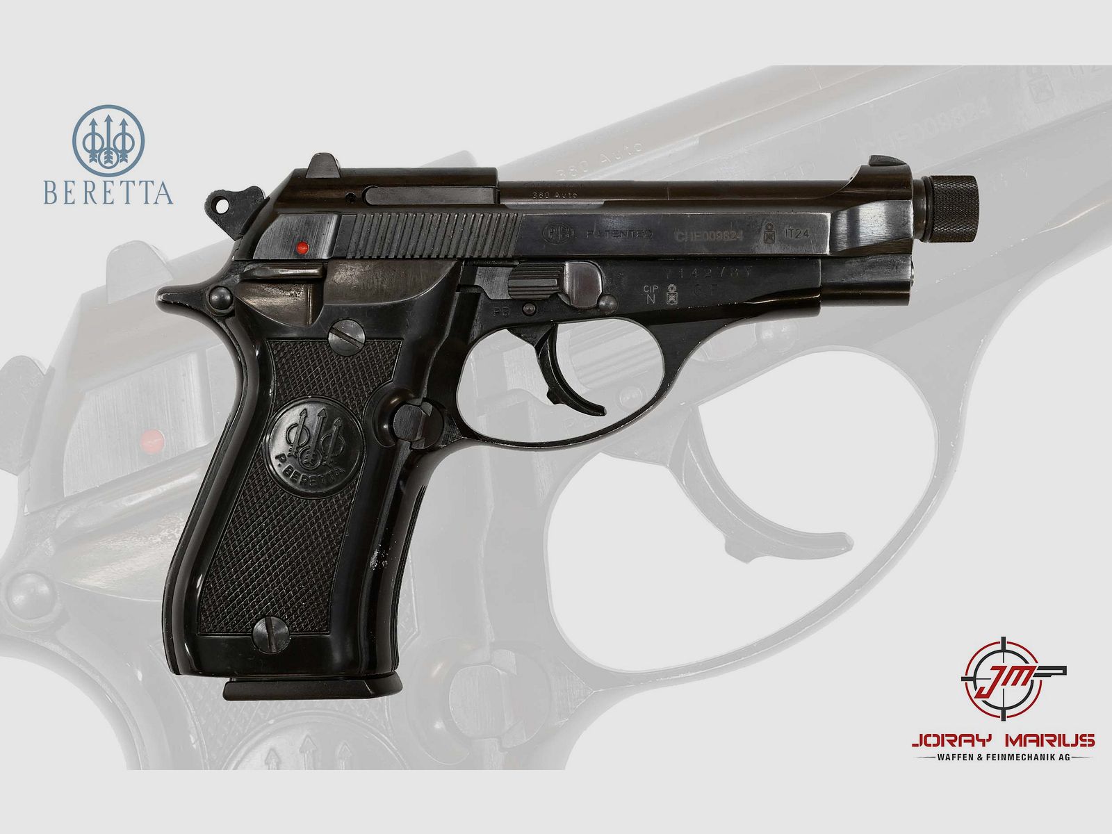 Beretta 84BB 9mm Kurz, Gewindelauf 1/2”-28 UNEF