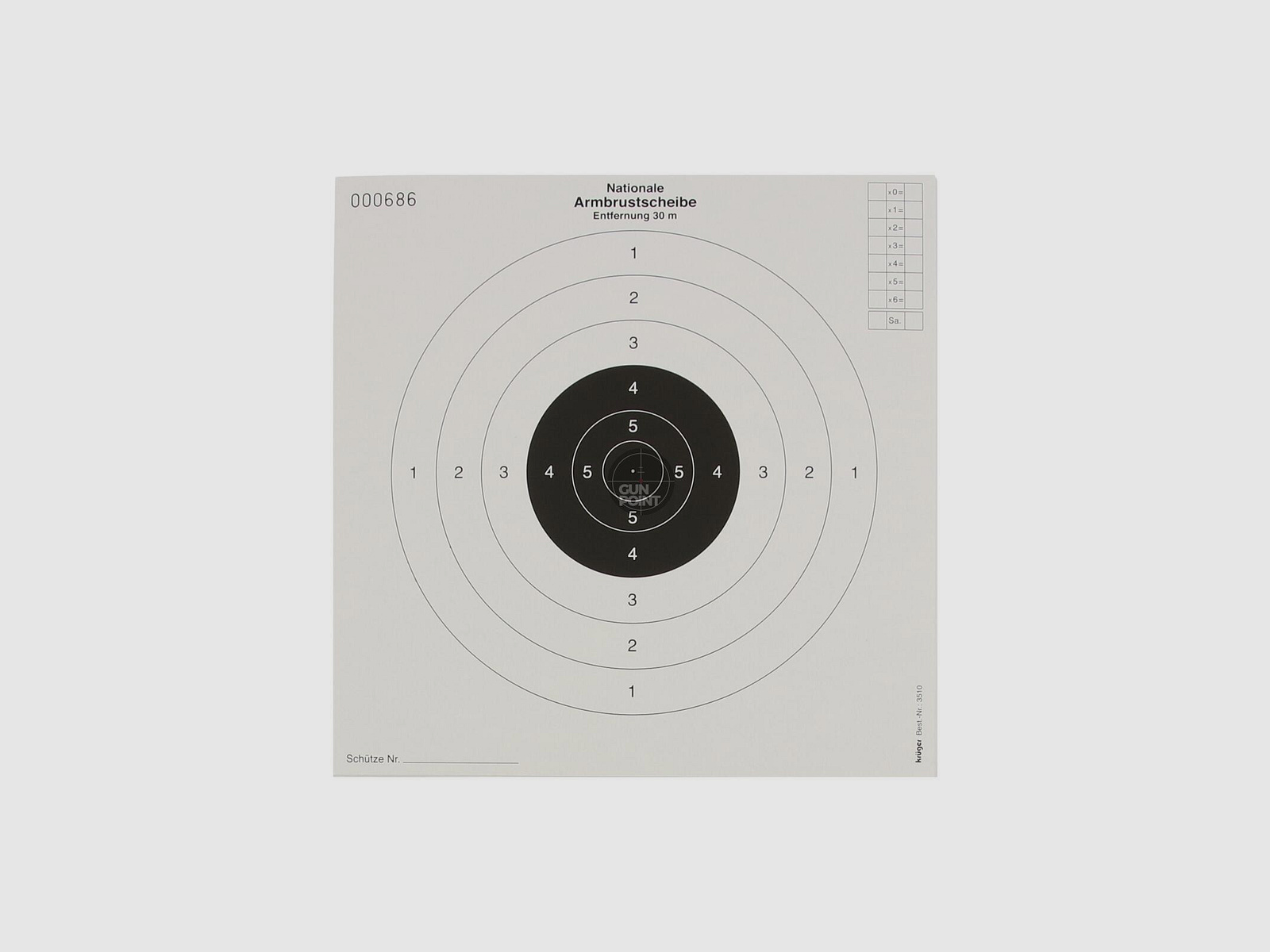 Nationale Armbrust Scheibenauflagen - 30 m