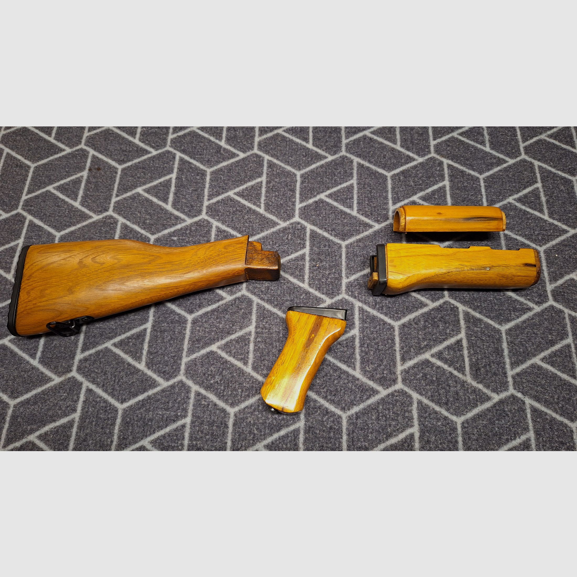 AK47 wooden stock set complete!
