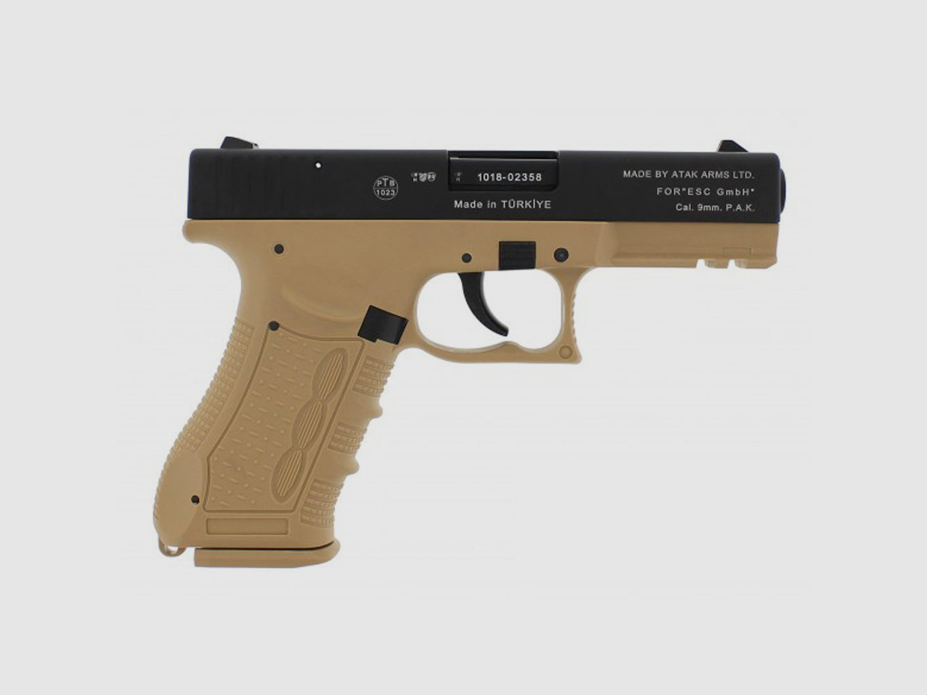 Zoraki 917 Desert Schreckschuss 9 mm P.A.K. im Set mit Platzpatronen