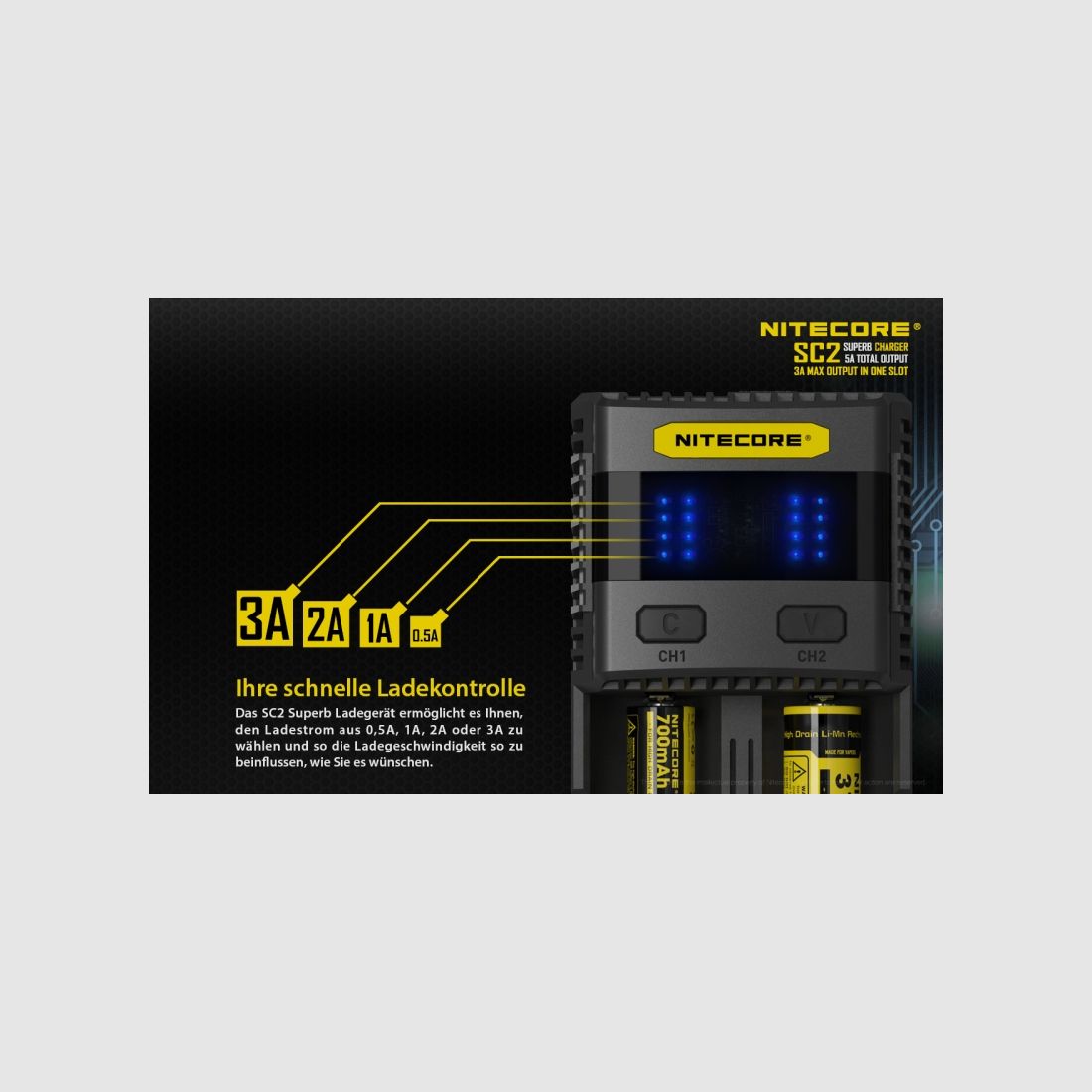 Nitecore SC2 3A Schnelllader