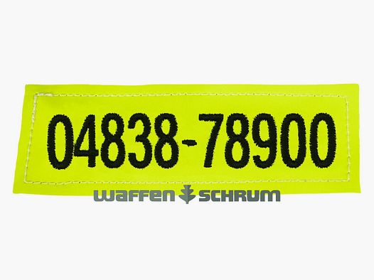 Strisce riflettenti Outdog con numero di telefono individuale da attaccare al gilet standard con velcro