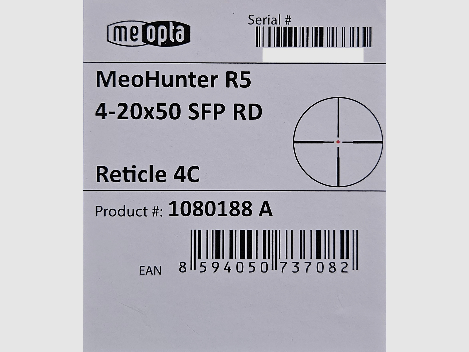 Zielfernrohr Meopta MeoHunter R5 4-20x50 RD SFP Absehen 4C Leuchtpunkt - Neuware vom Fachhandel -