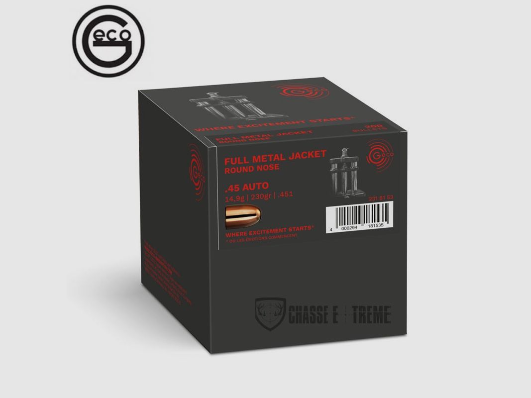 Geschosse GECO Kal. 45 ACP 230gr FMJ (x200), Bild 2 von 2
