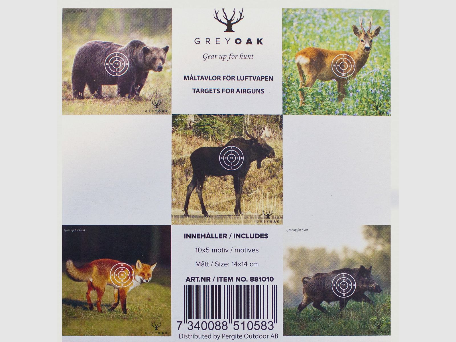 Pergite animal pattern pinboard 14x14 cm 50 pack