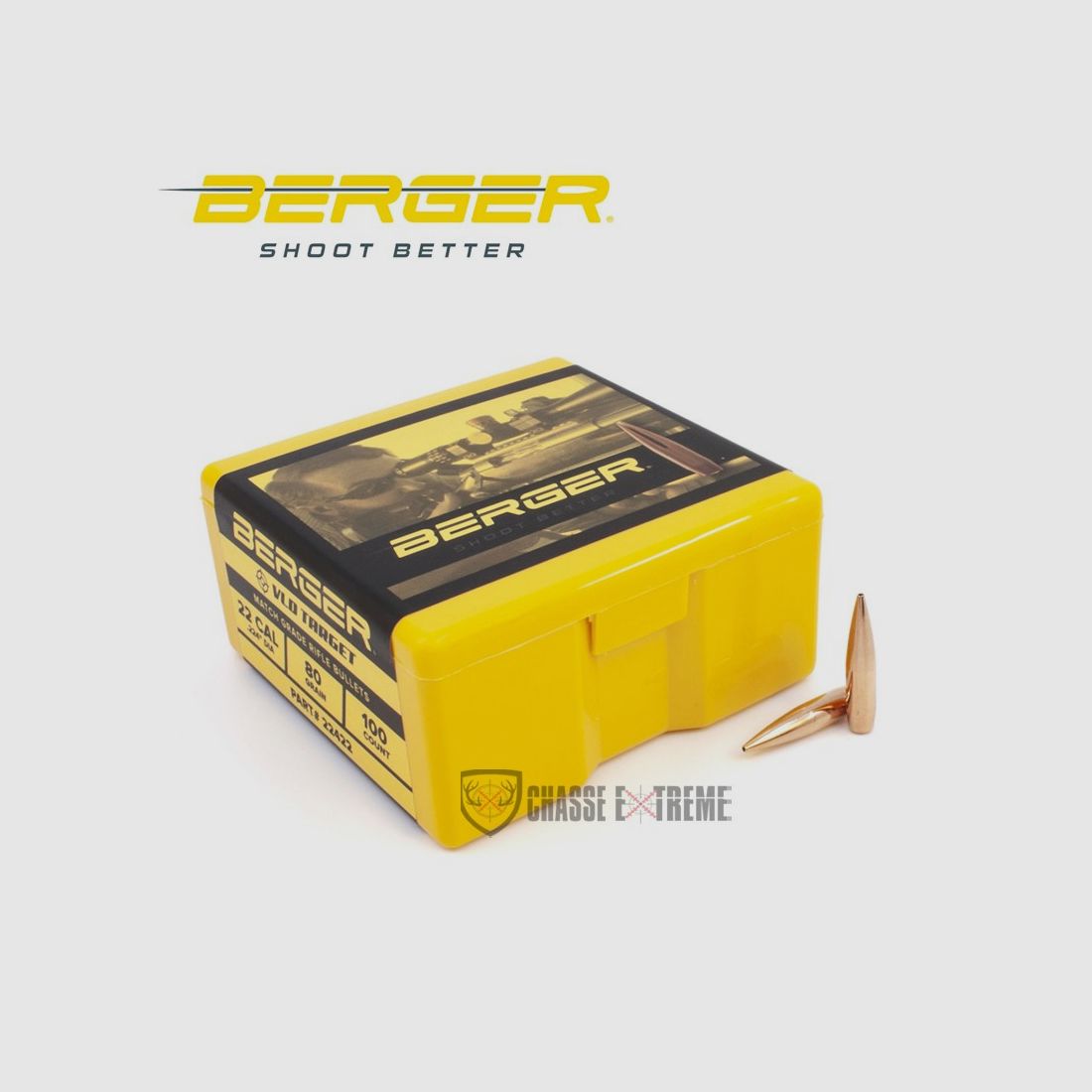 100 Ogives BERGER Cal 22 80gr VLD Target, image 2 sur 2