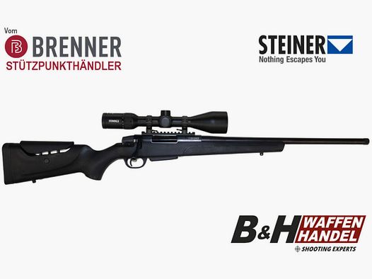 Pacchetto completo Brenner: Brenner BR 20 Polymer con ZF Steiner Ranger 3-12x56 montato pronto.