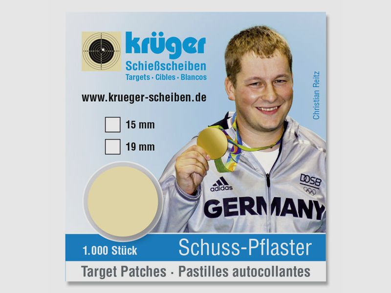 Schusspflaster beige, 1000Stk. im Spender - 15mm