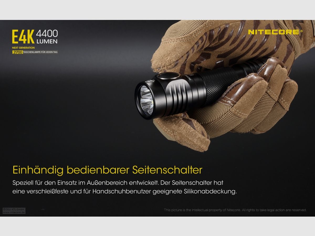 Nitecore E4K flashlight E4K 4400 lumens