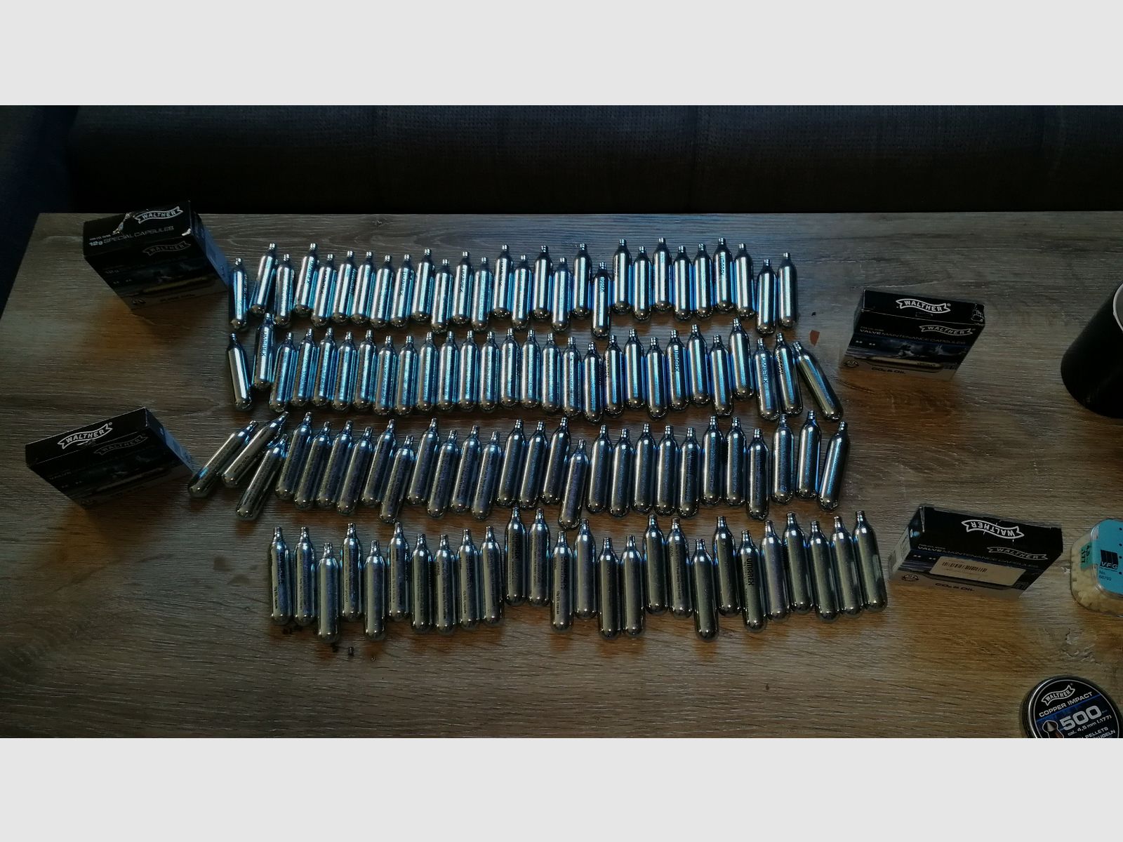 Walther CP 88 vernickelte Luftpistole mit viel Zubehör