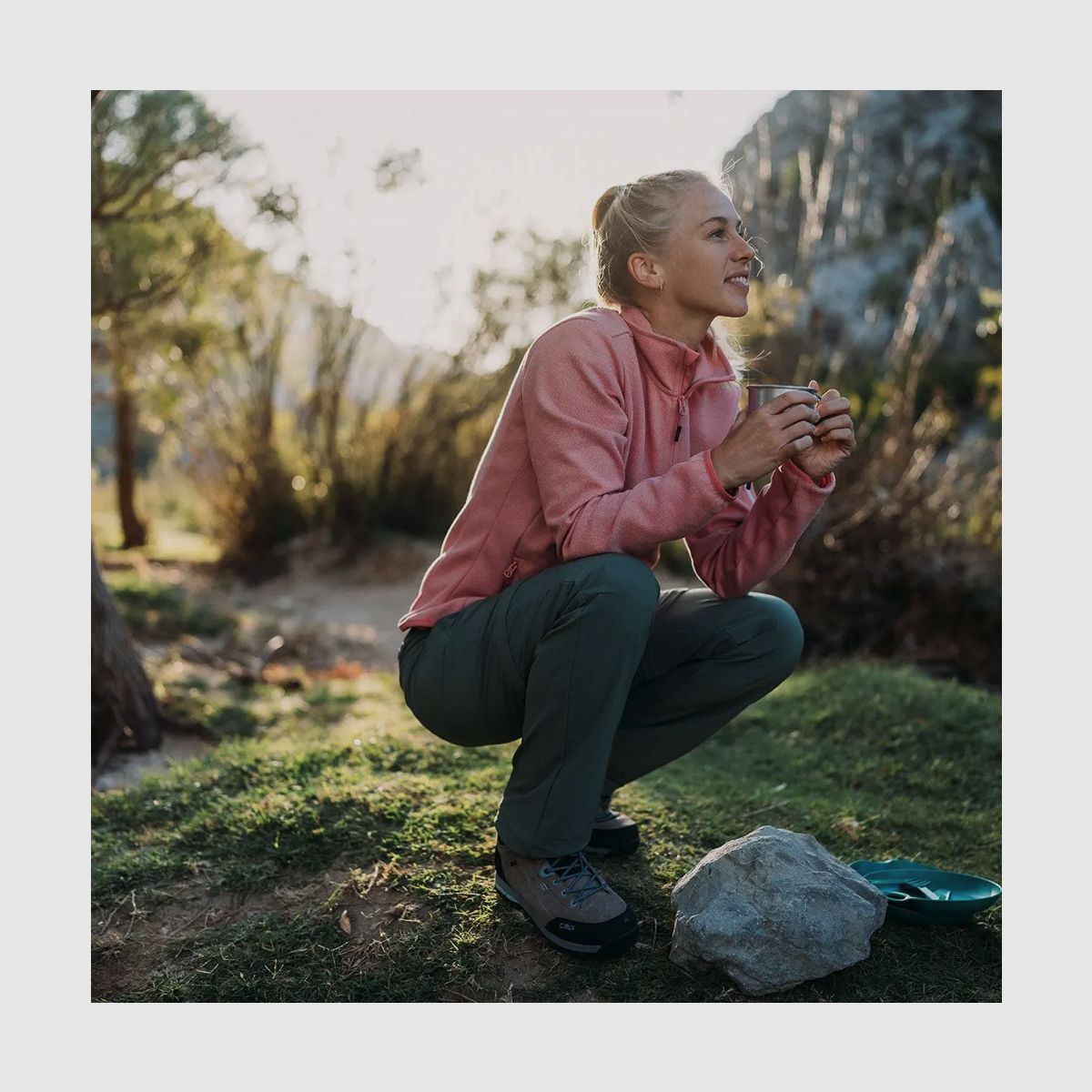 Chaqueta de mujer CMP Knit-Tech-Fleece con capa interior de malla Orchidea Bianco