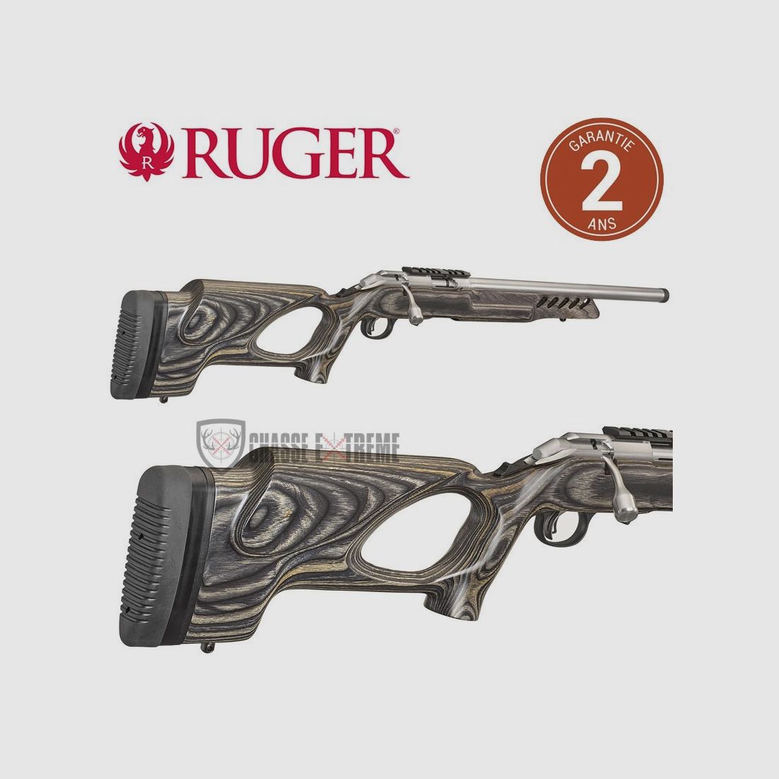 RUGER American Rimfire Target Repetiergeweer Met Holle Schaft 46cm RVS Kal. 22lr, afbeelding 1 van 2