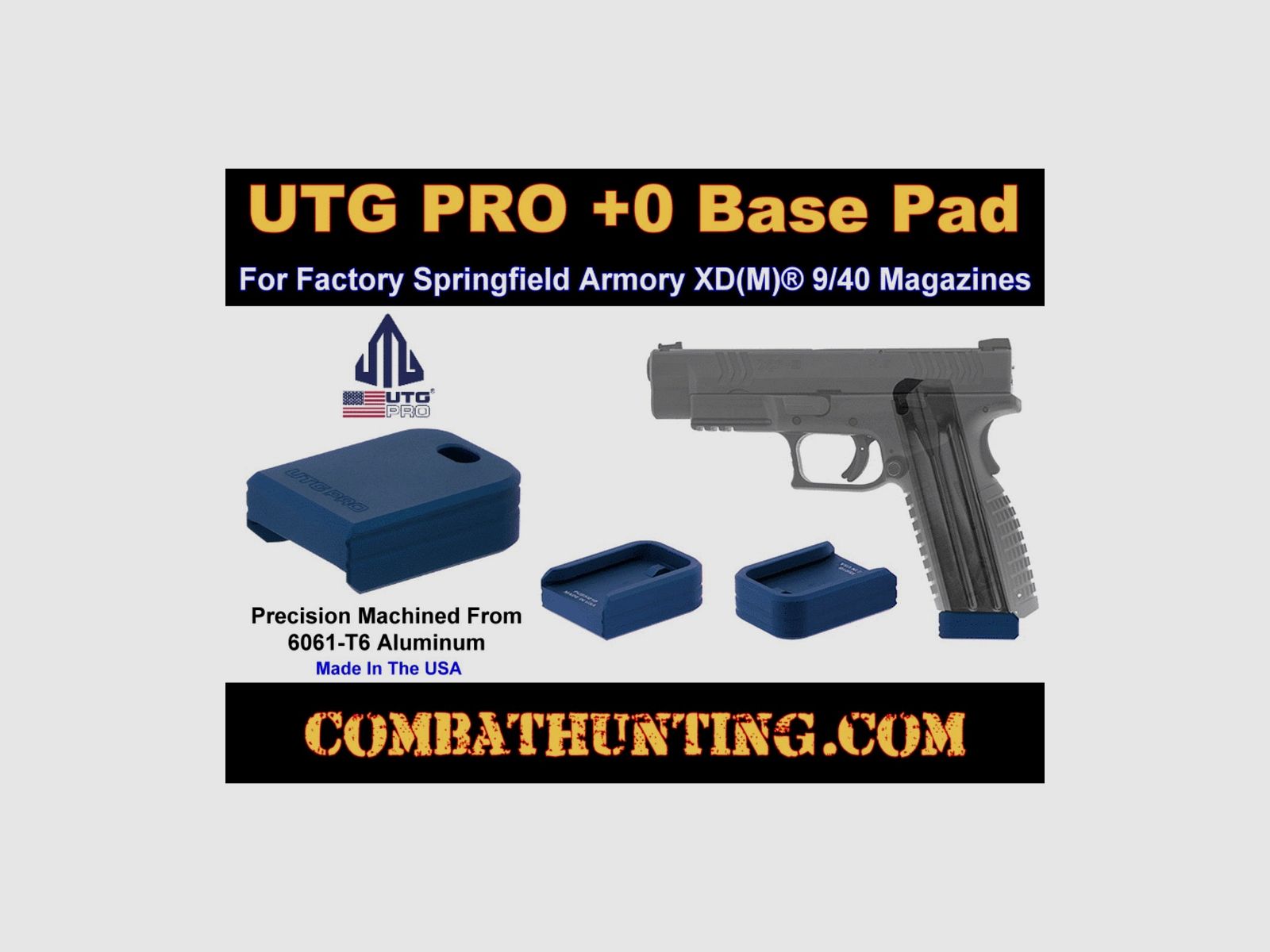 UTG PRO +0 Base Pad, SA XDm Aluminum