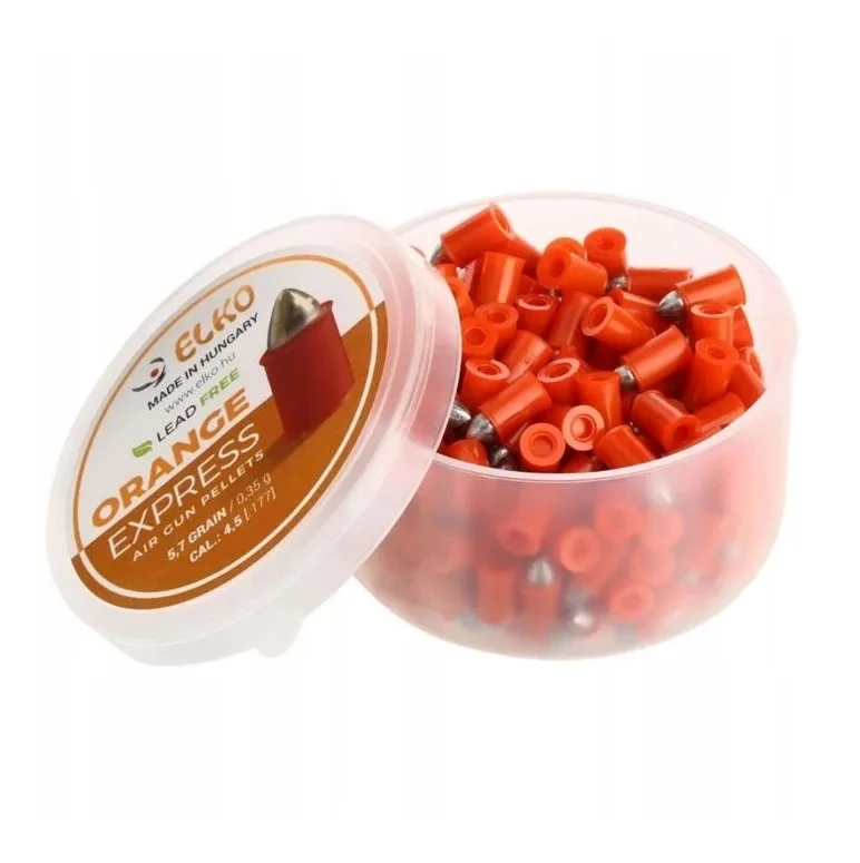 Elko Ekspress plombs en acier sans plomb, revêtus de téflon, 4,5 mm 0,35 g pointus 100 pièces orange