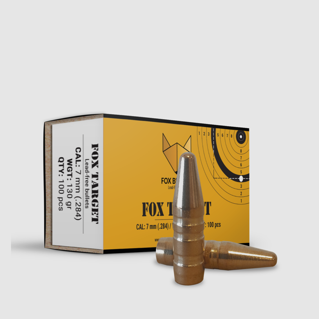 Fox Bullets Target .284 8,4 g / 130 gr bleifreie Geschosse – 100 Stück