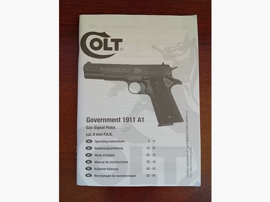 Istruzioni originali per l’uso di Umarex Colt 1911 Government usato