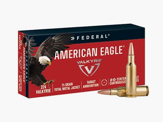 Federal American Eagle .224 Valkyrie 75GR FMJ 20 Patronen