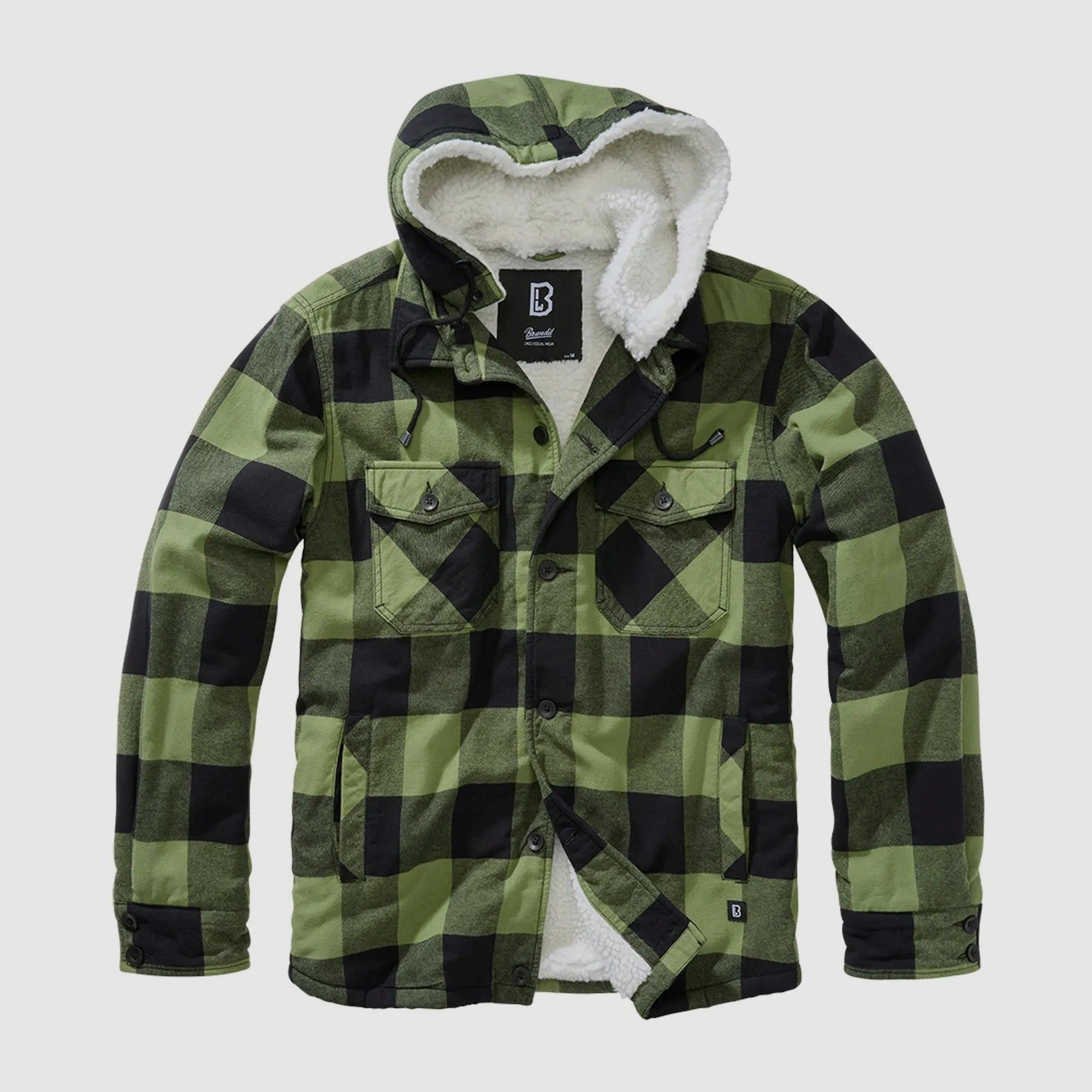 Brandit Brandit Jacke Lumberjacket Hooded schwarz oliv