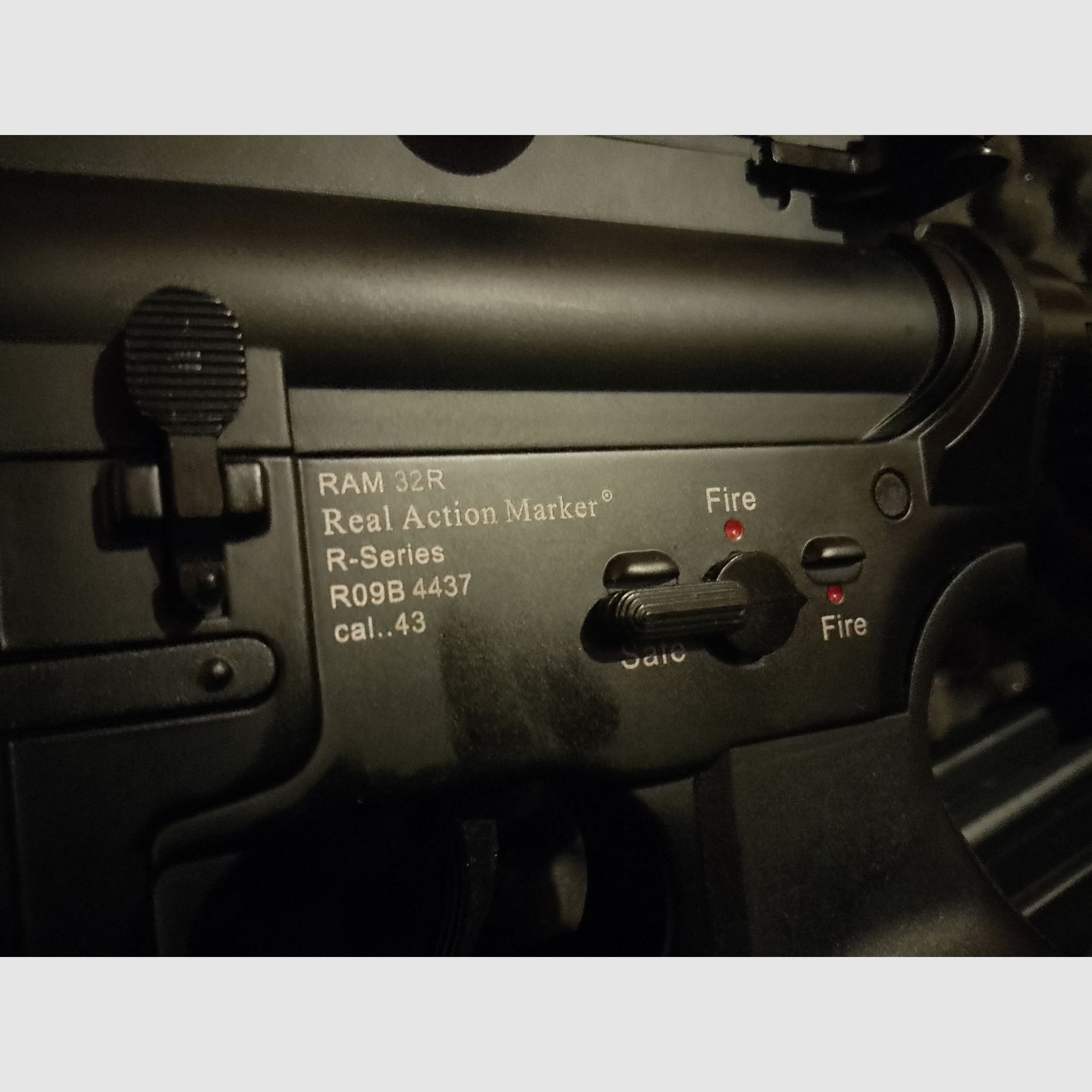 Real Action Marker Markierer R32 Ram 32R neuwertig ungeschossen .43 Sturmgewehr Hülsen Auswurf Koffer Set Sammlung 