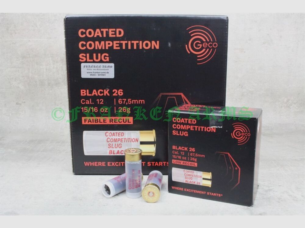 GECO Coated Competition Slug Black 12/67,5 26g 100 pezzi prezzi all'ingrosso