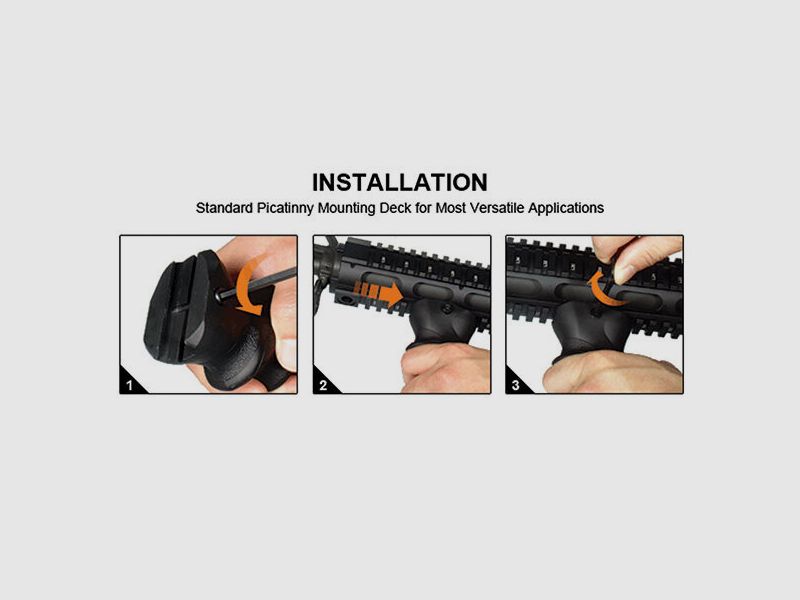 UTG Ambidextrous Combat Foregrip, Symmetric Contour-Black