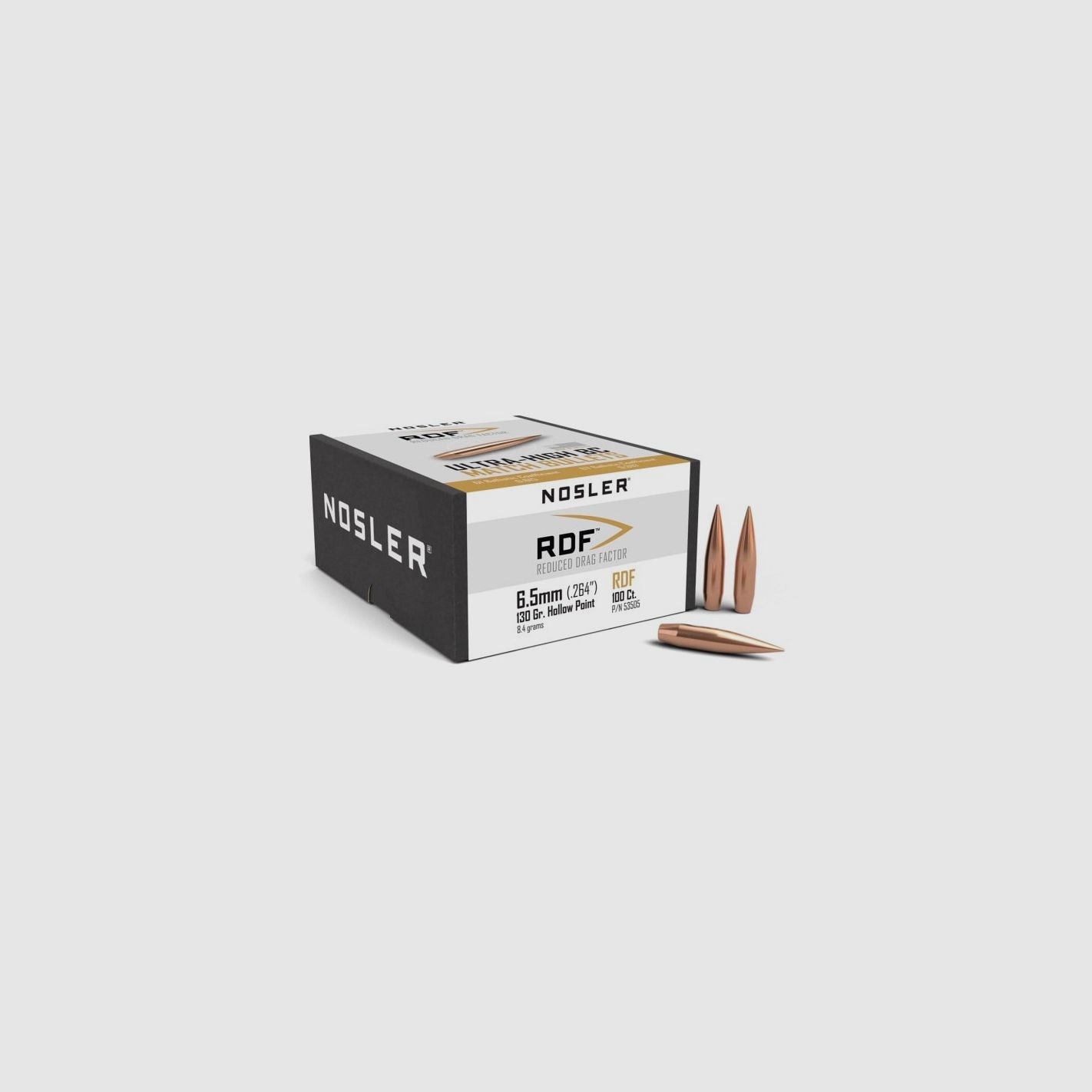 NOSLER BALAS 264" 130GR RDF HPBT 100UD., imagen 2 de 2