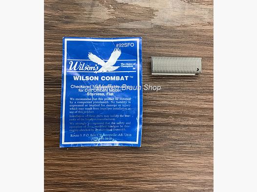 Wilson Combat Checkered Mainspring Housing for Colt Officers Model, Stainless, Flat #92SFO