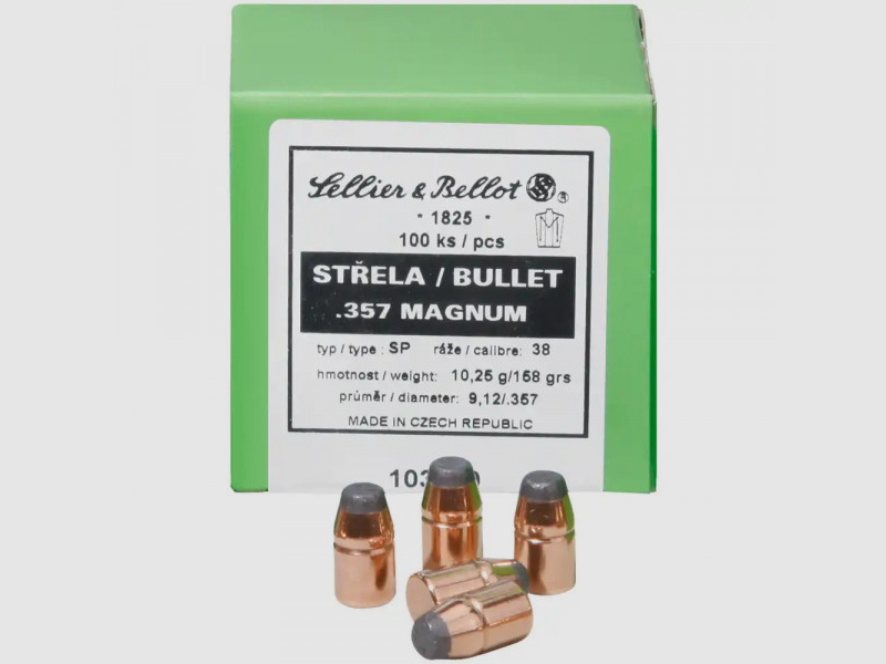SELLIER & BELLOT GESCHOSSE - ..357- TM/SP - 10,25 G / 158 GRS - 100 STÜCK
