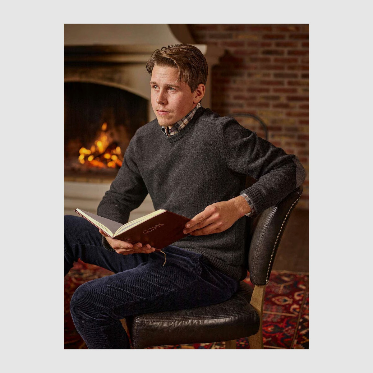 CHEVALIER Wykin Wool Pullover Men Stone Black