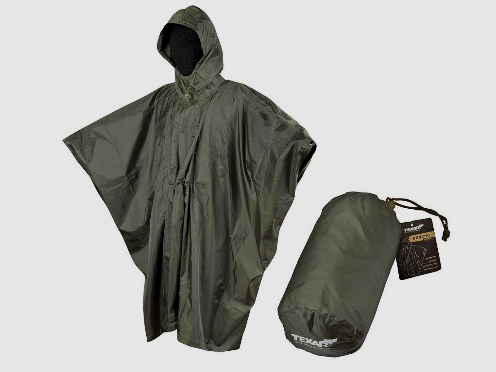 Olive ripstop poncho
