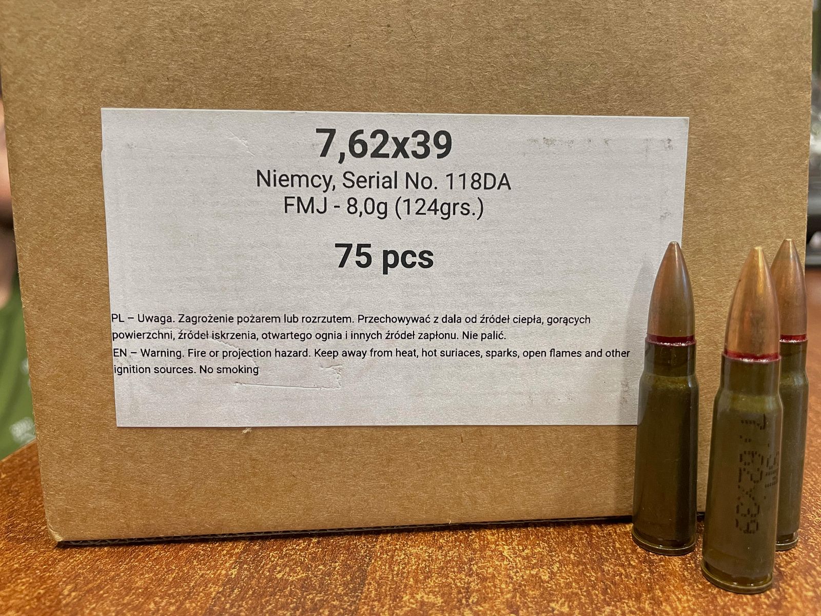 SM 7,62x39 FMJ 8,0 g/124 gr