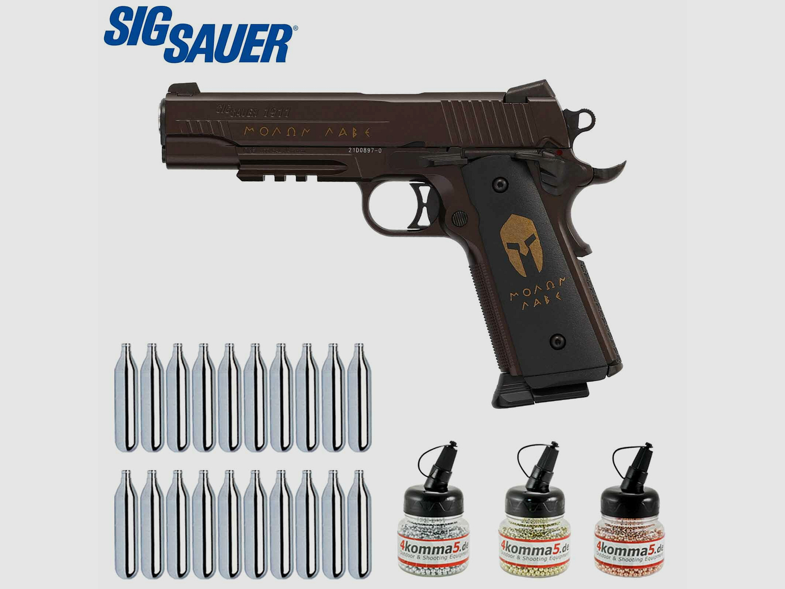 Superset Sig Sauer 1911 Spartan Fullmetal Co2 Pistole Blow Back 4,5 mm BB (P18)