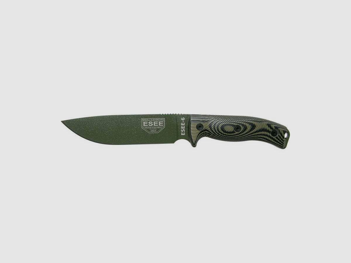 Feststehende Messer ESEE-6 - Grüne Klinge - Grün/Schwarz ESEE