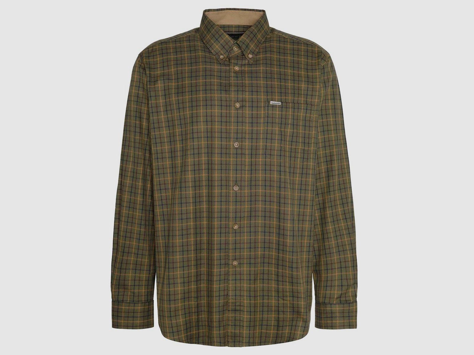 Barbour Hemd Sporting Tattersall Mid olive