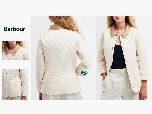BARBOUR Damenjacke Annandale gesteppter in der Farbe Creme