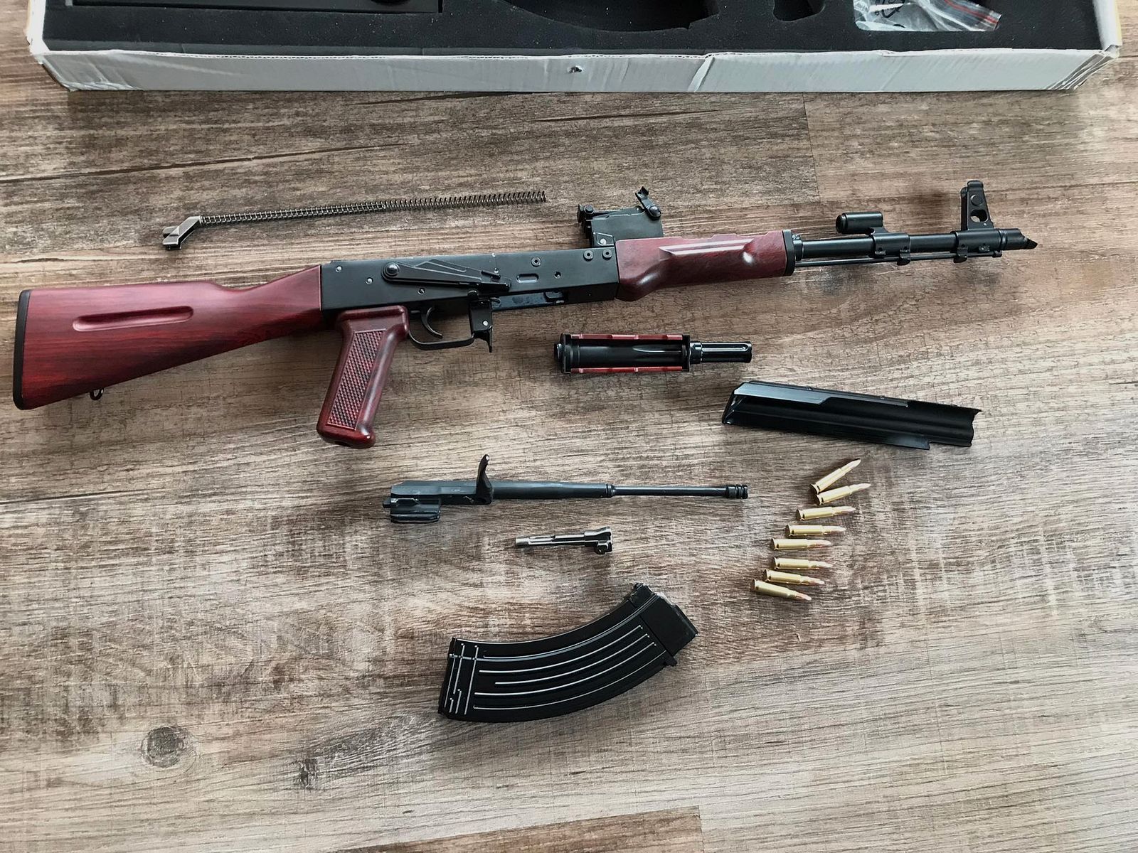 Alloy Army AK74/AKM miniature model scale 1/2.05 metal fully disassemblable, shell ejection