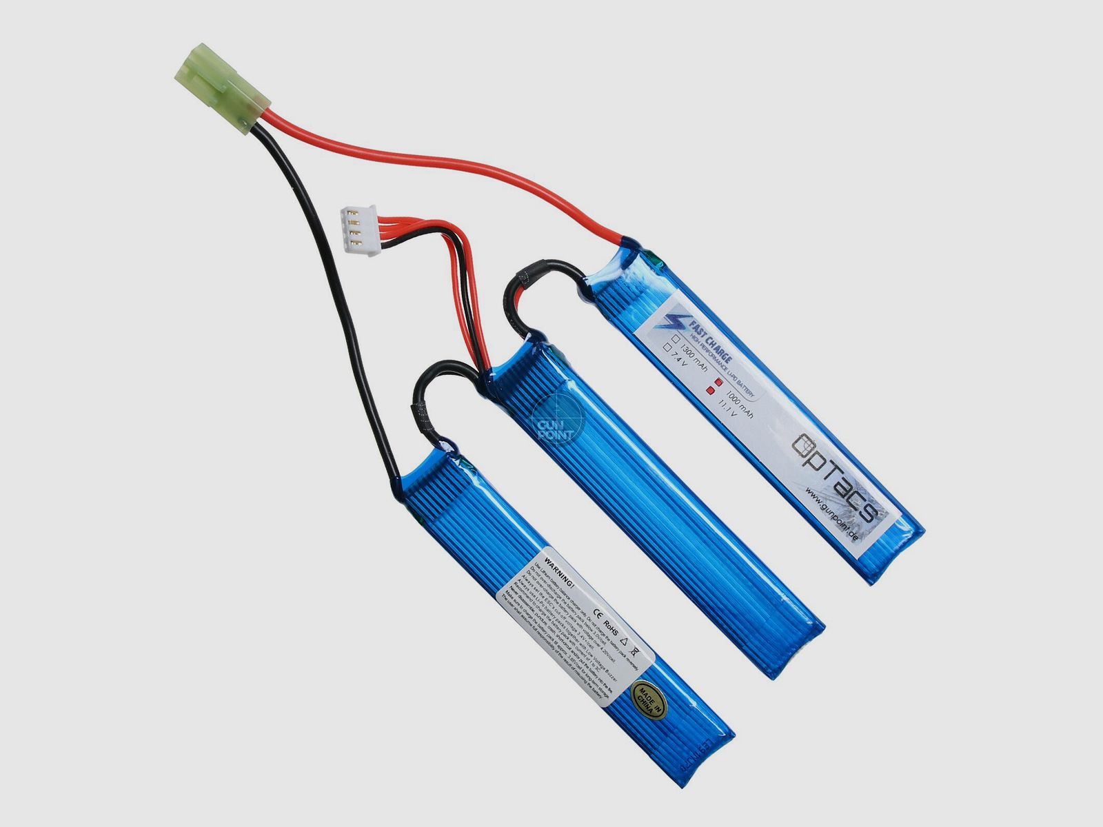 OpTacs LIPO 1000mAh 11.1V 25C 3 ways split Micro TAMIYA