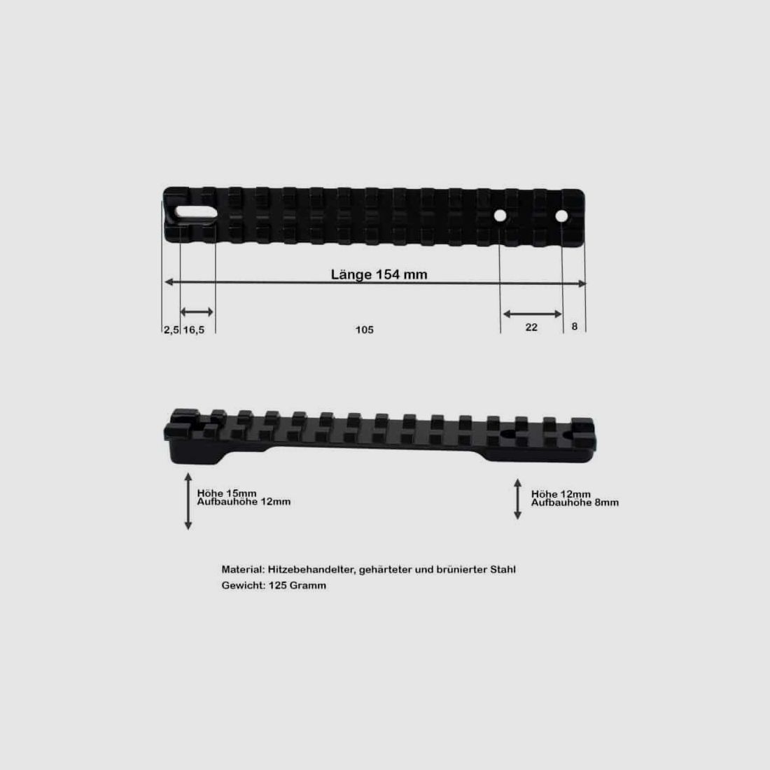 Rifle Doc Mauser K98 Picatinny Stahl Schiene