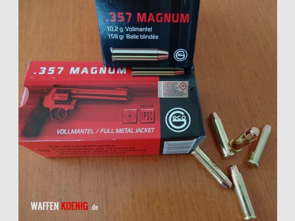 GECO 100 pièces - Cartouches GECO .357 Mag. Full metal jacket tête plate