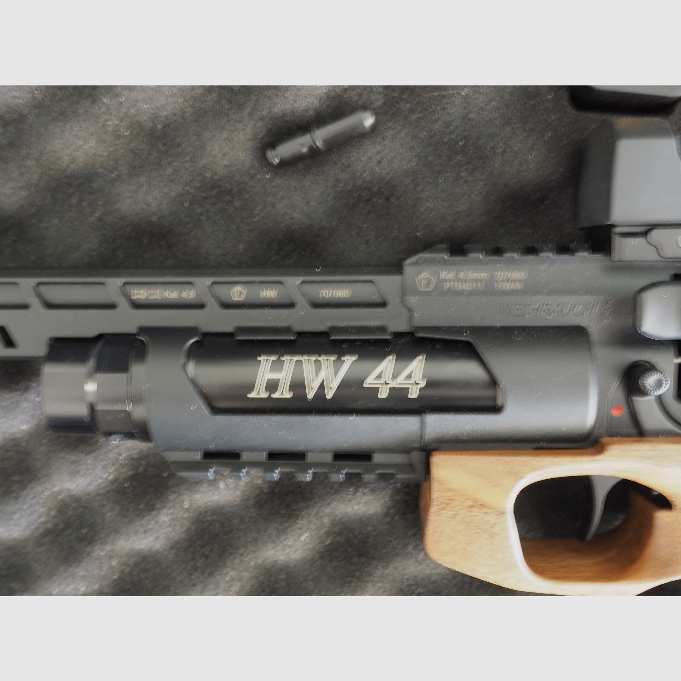 Weihrauch HW44 pistola carabina calibro 4,5 top, red dot sight, suppressor, valigetta ecc., immagine 3 di 6